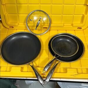 HEXCLAD 4 Piece Nonstick Stainless Steel Frying Pan Set 8,10 12” $400